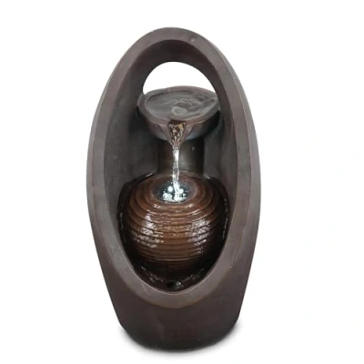 Image of Garden Water Feature Outdoor Fountains Indoor Features led Indoor/Outdoor Waterfall Fountain