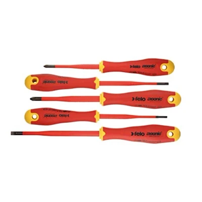 Image of Felo 0715762743 E Slim Insulated Screwdriver Set, Slotted &amp; Phillips (5 Piece)