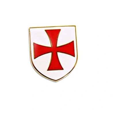 Image of The Masonic Collection Knights Templar Badge Gold Plated Lightweight &amp; Clutch Pin Fitting A Perfect Gift Accessory for Men