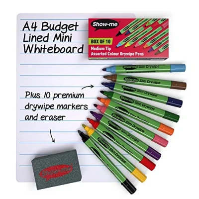Image of Show Me A4 Lined Mini Whiteboard Kit