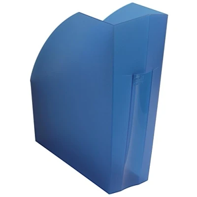 Image of Exacompta Ref 18060D Magazine File 292 x 110 320mm in Size, Suitable for A4+ Documents, Stable, Large Storage Capacity, Conical Shape Handling Royal Blue