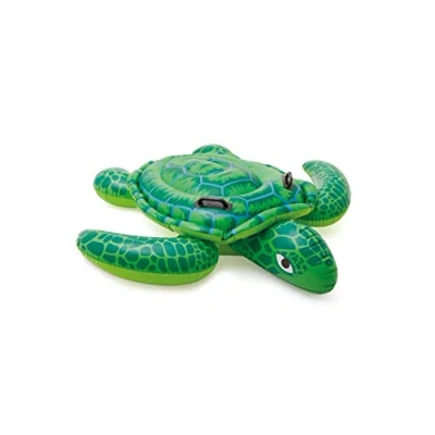 Image of INTEX Lil&#039; Sea Turtle Inflatable Pool Float: Animal Toy For Kids 2 Heavy Duty Handles 88lb Weight Capacity 59&quot; x 50&quot; Ages 3+