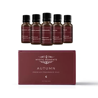 Image of Mystic Moments Autumn Fragrance Oil gift Starter Pack 5x10ml Baked Apple, Bergamot, Caramel, Musk, Pear Perfect as a