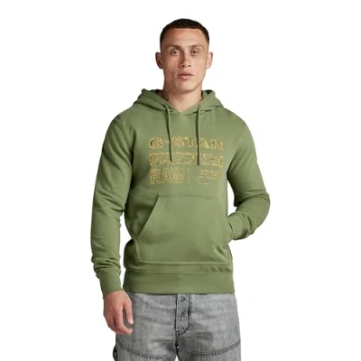 Image of G STAR RAW Men&#039;s Hooded Sweatshirt, Green (Sage D24414 D562 724), M
