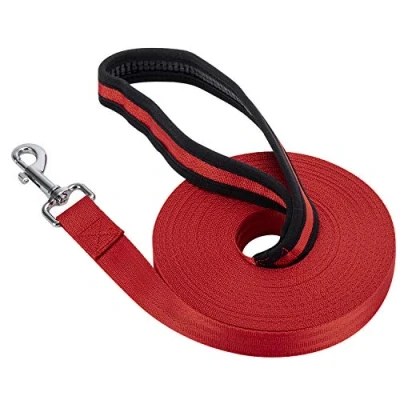 Image of Vivifying Training Lead for Dogs, 50FT/15M Long Nylon Line Dog Pet Tracking Obedience Leash (Red)
