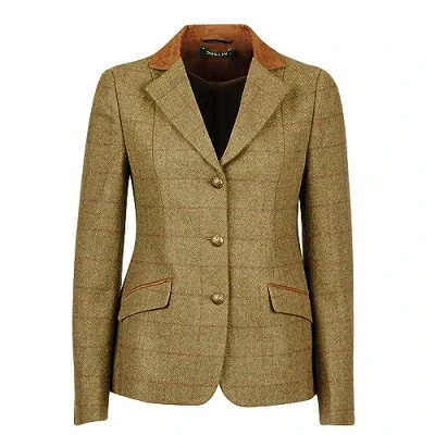 Image of Dublin Albany Tweed Suede Collar Tailored Jacket, Brown, Ladies 18/42&quot;