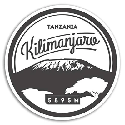 Image of 2 x 10cm Mount Kilimanjaro Vinyl Stickers Africa Travel Sticker Luggage #17888 (10cm Wide)