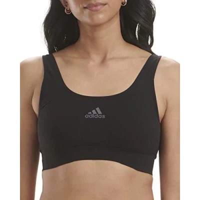 Image of adidas Women&#039;s Active Micro Stretch Seamless Wireless Lounge Bra Padded, Opaque, Black, S