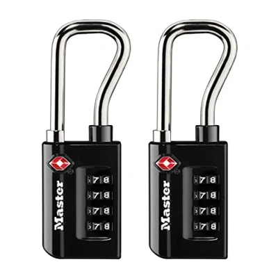 Image of Master Lock 4696T, TSA Approved Luggage Lock, Pack of 2, Black, 2 Pack, Set Your Own Combination