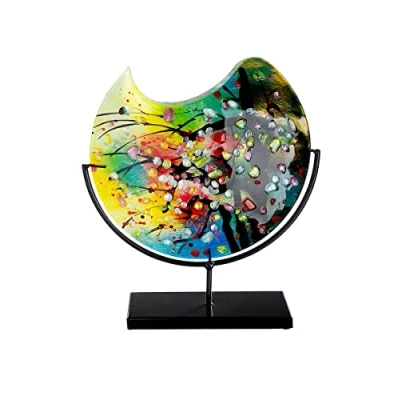 Image of GILDE GLAS art 39297 Decorative Vase Height 37 cm Multi Coloured