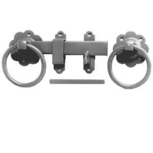 Image of 180mm 7&#039;&#039; No.1136 Plain Ring Handled Gate Latches 1 Set BLACK FINISH