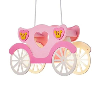 Image of LITECRAFT Glow Princess Carriage Ceiling Pendant Children&#039;s Lighting Pink