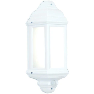 Image of Endon Halbury Pir 1 Light Outdoor Wall Frosted Polycarbonate, Matt White Textured IP44