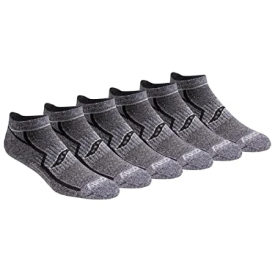 Image of Saucony Men&#039;s Multi pack Bolt Performance Comfort Fit No show Socks, Grey Black (6 Pairs), L UK