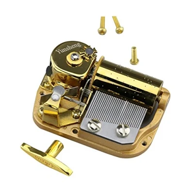 Image of Youtang 30 Note Windup Gold Plating Clockwork Mechanism DIY Music Box Movement,Tune:Carrying You from Castle in the Sky