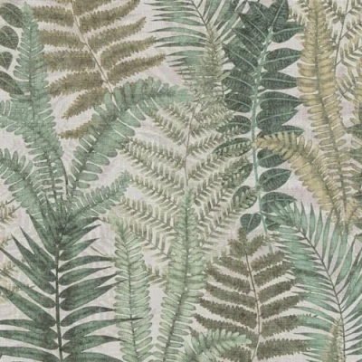 Image of Famous Garden Green Wallpaper Leaves Botanical Naturistic Fern Plants Modern Textured Paste The Wall Vinyl