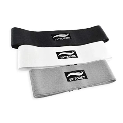 Image of Victorem Hip Bands Set of 3 Thigh Resistance Booty Exercise Low, Medium and Heavy Loop Stretching, Lifting