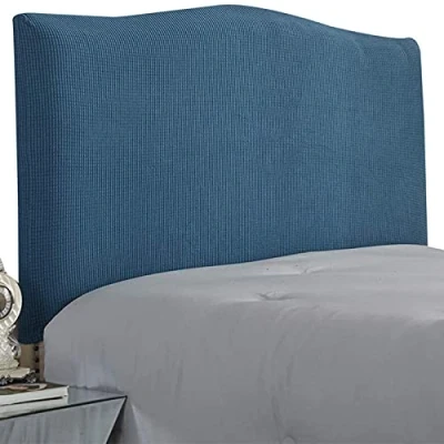 Image of GEBIN Stretch Solid Color Headboard Slipcover, Bed Cover Protector Slipcover for Dustproof Single Double King (Dark green,150CM)