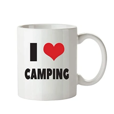 Image of I Love Camping Mug Personalised Adult Office