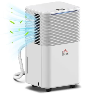 Image of HOMCOM 12L/Day 2000ML Portable Quiet Dehumidifier for Home Laundry Room Bedroom Basement, Electric Moisture Air De Humidifier with 3 Modes