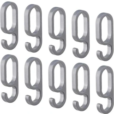 Image of 10 Pcs GedoTec Mounting hooks for Wardrobe Rail Oval White plastic Clothes rack 30 x 15 mm Brand quality your Living area silverware
