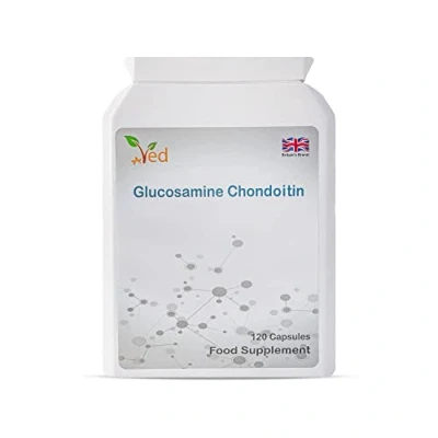 Image of Ved Glucosamine and Chondroitin High Strength Joint Support &amp; Flexibility Supplement with Turmeric Vitamin C 120 Capsules (60 Days Supply).