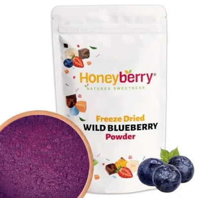 Image of Freeze Dried Wild Blueberry Powder 250g 100% Natural and Pure Bilberry Milled to Superfood for Baking, Cake Decorations, Smoothie, Cocktails Dehydrated Fruit