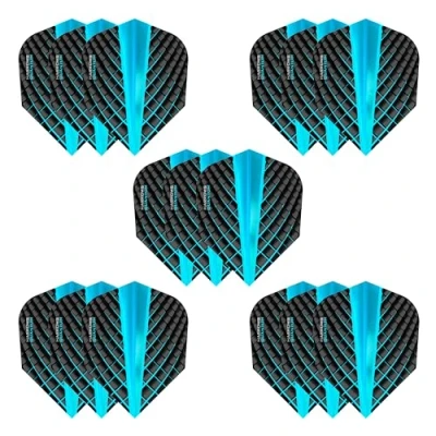 Image of Harrows Quantum Dart Flights 5 x sets Darts (15 Total) I 100 Micron Premium Extra Strong Made in UK Professional Accessories (Aqua)