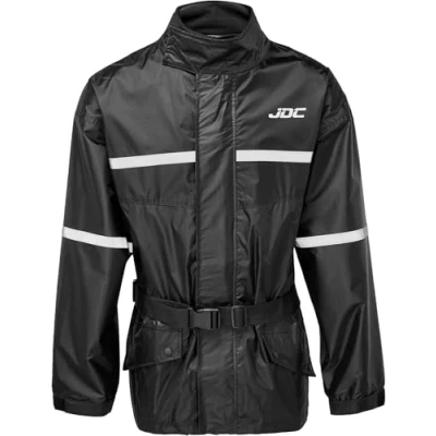 Image of JDC Motorcycle Waterproof Rain Over Jacket Hi Vis SHIELD Black M