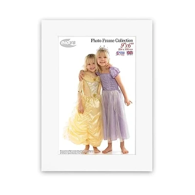 Image of Inov8 British Made Real Wood Picture/Photo Frame 9x6&quot; Inch(23x15cm) Kayla 30mm White