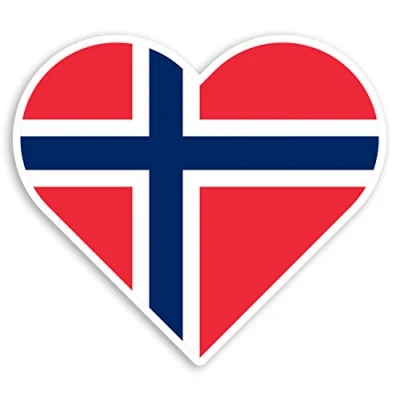 Image of 2 x 10cm Norway Flag Heart Vinyl Stickers Norwegian Luggage Sticker #30987 (10cm Wide)