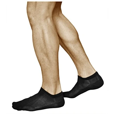 Image of vitsocks Men&#039;s BAMBOO Extra Breathable Trainer Socks (3 PAIRS) Cooling Effect, black, 9.5 11.5