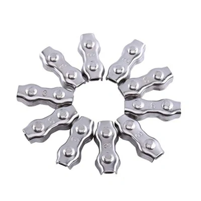 Image of 10Pcs 3mm Wire Rope Clamp M3 Stainless Steel Duplex Cable Grips Clamps Caliper for Cables