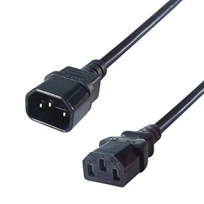 Image of Connekt Gear Black IEC Extension Female C13 to Male C14 UPS Computer Power Cable 5 Meter