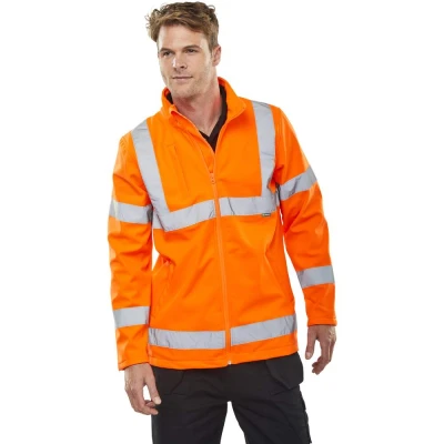 Image of BeeSwift SS20471OR3XL Soft Shell Jacket High Visibility, 3X Large, Orange