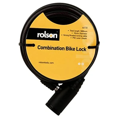 Image of Rolson 66738 10 x 1800 mm Combination Bicycle Lock