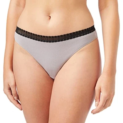 Image of Sloggi Women&#039;s GO Ribbed Tai C2P Briefs, BLACK COMBINATION, XS