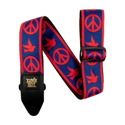 Image of Ernie Ball Peace Love Dove Red/Blue Jacquard Guitar Strap