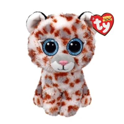 Image of Ty Beanie Boos T37363 Coco The Leopard with Big Eyes and Glitter Plush Sparkly 15 cm
