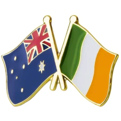 Image of Australia &amp; Ireland Irish Australian Friendship Flag Enamel Lapel Pin Badge Diplomat