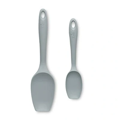Image of Zeal JSET1B Non Stick Silicone Large &amp; Small Spatula Spoon Duck Egg Blue