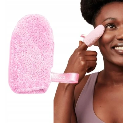 Image of Cleansing Makeup Removal for All Types of Skin Mini Glove Reusable Washable Mitt Eco Friendly Eraser Towel Microfiber Lips and Eye Make Up Remover Just with Water Cloth