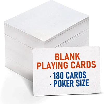 Image of LotFancy Blank Cards 180PCS, Dry Erase Playing to Write on, 2.5 * 3.5 Inch, Matte Finish White Personalised DIY Poker Flashcards