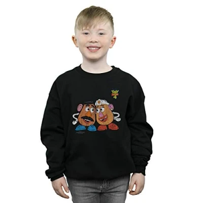 Image of Disney Boys Toy Story 4 Mr and Mrs Potato Head Sweatshirt Black 5 6 Years