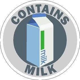 Image of Contains milk Self adhesive sticker (300mm x 300mm)