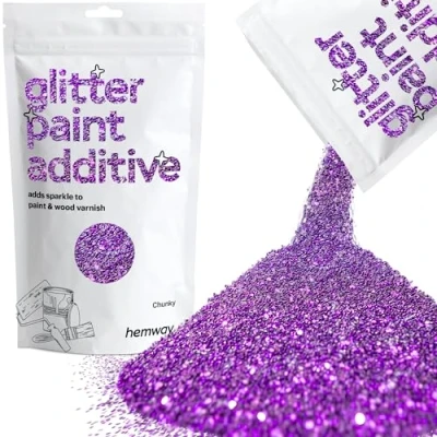Image of Glitter Paint for Walls Purple Additive Emulsion Latex Acrylic Sparkles Chunky Interior Painting 100g / 3.5oz