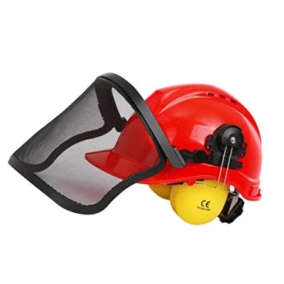 Image of Safety Helmet Hard HAT with Visor FACE &amp; Ear Protection Chainsaw BRUSHCUTTER