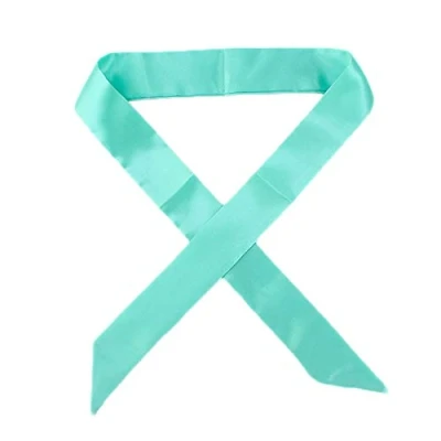Image of B HOT 2Pcs Faux Silk Scarves Womens,Neck Head Scarf Fashion Bag Handbag Handle Ribbon Band Hair Azure