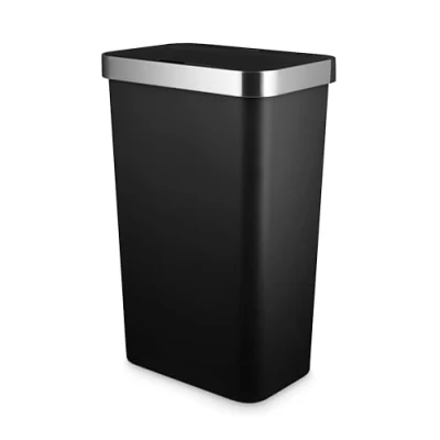 Image of Tower T838028BLK Rectangular ABS Sensor Bin with Liner Retainer Ring, 50L, Black