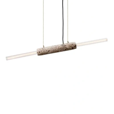 Image of DESIGN BY US Limbo pendant light, marble, brown, 2 bulb, height adjustable
